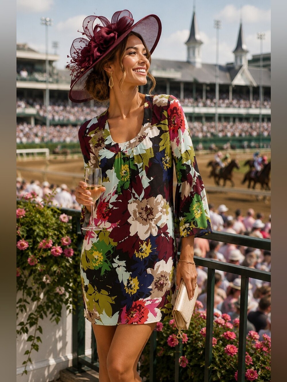 Trina Turk Bonita Floral Shift Mini Kentucky Derby Dress 100% Silk Sz 10 Retro‎